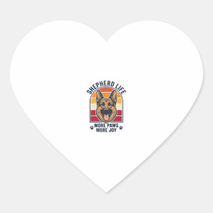 German Shepherd Shirt Retro Engraving Dog Lover Gr Heart Sticker