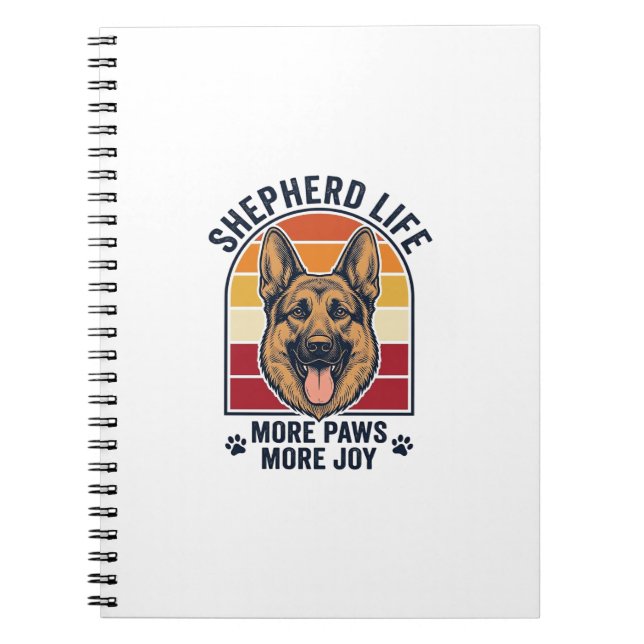 German Shepherd Shirt Retro Engraving Dog Lover Gr Notebook (Front)