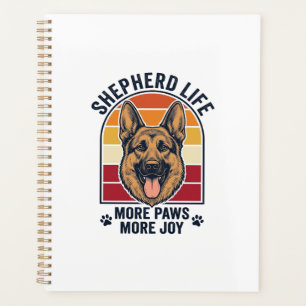 German Shepherd Shirt Retro Engraving Dog Lover Gr Planner
