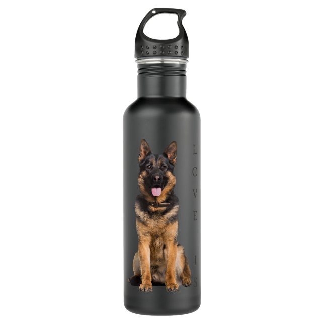 German Shepherd Shirt Shepard Dog Mum Dad Love Pet 710 Ml Water Bottle (Front)