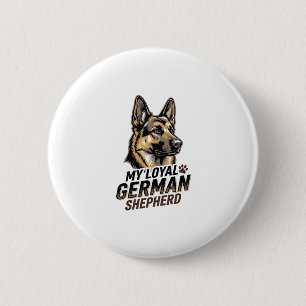 German Shepherd Shirt Vintage Engraving Dog Lover 6 Cm Round Badge