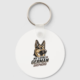 German Shepherd Shirt Vintage Engraving Dog Lover Key Ring