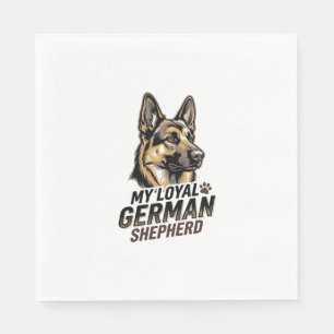 German Shepherd Shirt Vintage Engraving Dog Lover  Napkin