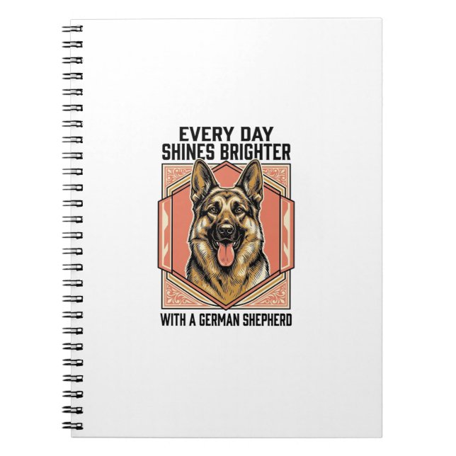 German Shepherd Shirt Vintage Engraving Dog Lover  Notebook (Front)