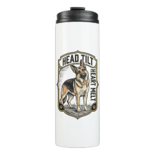 German Shepherd Shirt Vintage Engraving Head Tilt Thermal Tumbler