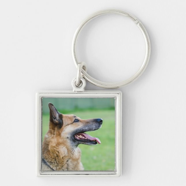 German Shepherd Side Portrait Key Ring (Front)