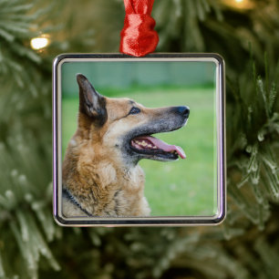 German Shepherd Side Portrait Metal Tree Decoration