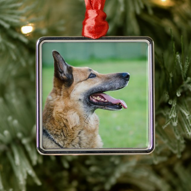 German Shepherd Side Portrait Metal Tree Decoration (Tree)