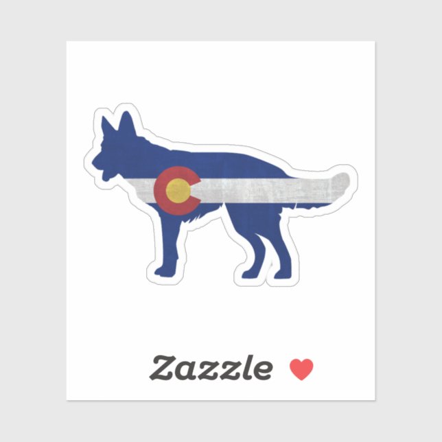 German Shepherd Silhouette Colorado Flag (Sheet)