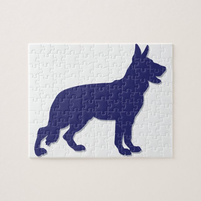 German Shepherd Silhouette Jigsaw Puzzle (Horizontal)