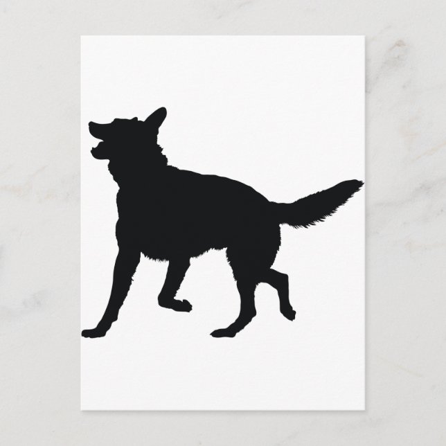 German Shepherd Silhouette Postcard (Front)