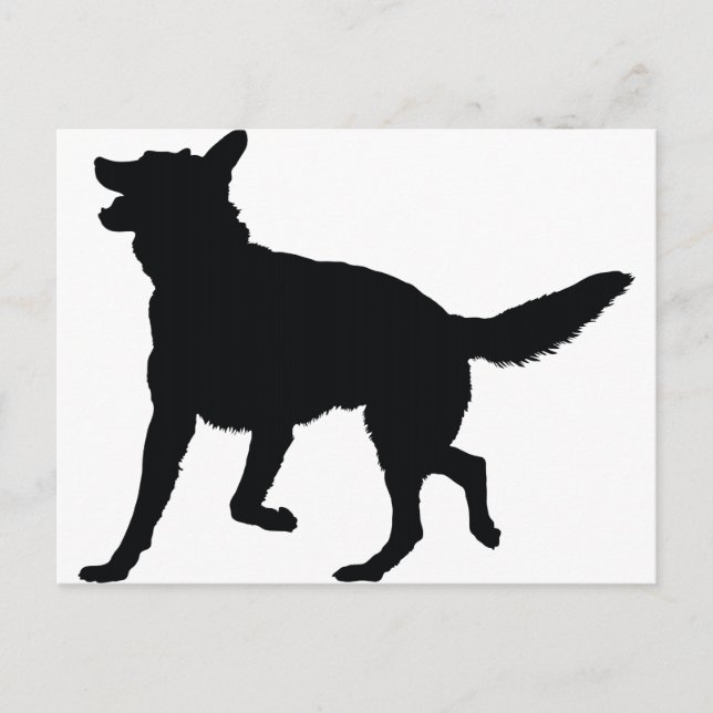 German Shepherd Silhouette Postcard (Front)
