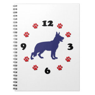 German Shepherd Silhouette Spiral Notebook