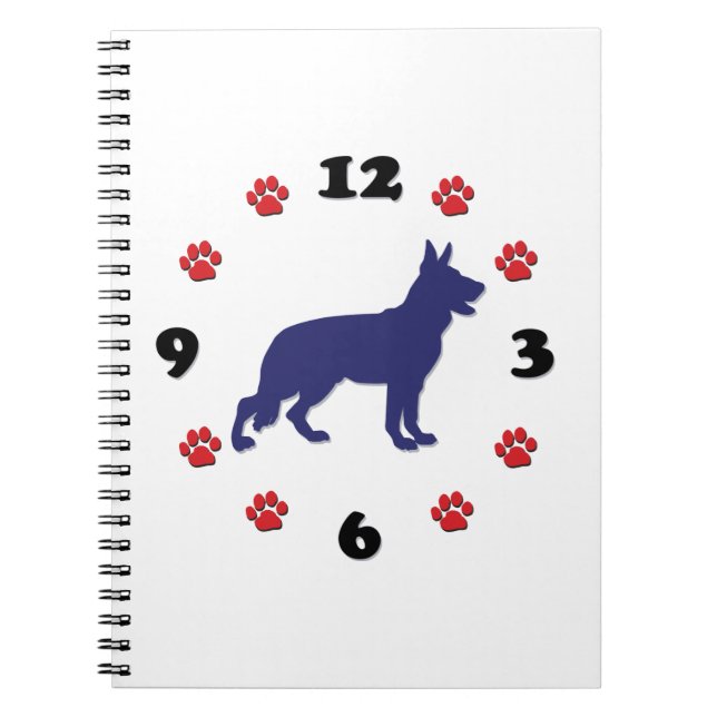 German Shepherd Silhouette Spiral Notebook (Front)