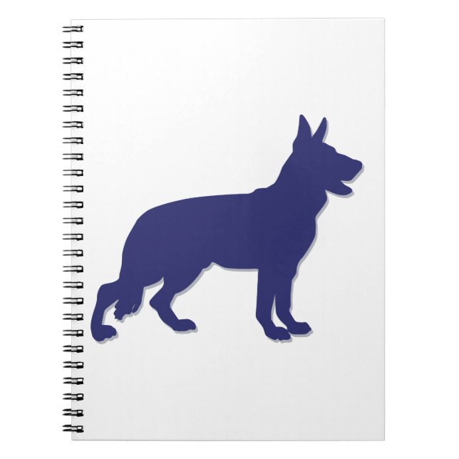 German Shepherd Silhouette Spiral Notebook (Front)