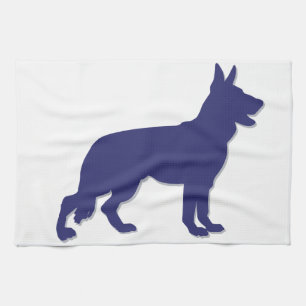 German Shepherd Silhouette Tea Towel