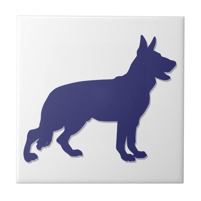German Shepherd Silhouette Tile (Front)