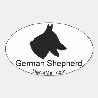 German Shepherd Silhouette Window Decal Oval Sticker
