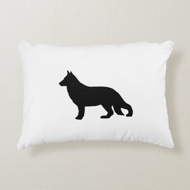 german shepherd silo black decorative cushion (Front)