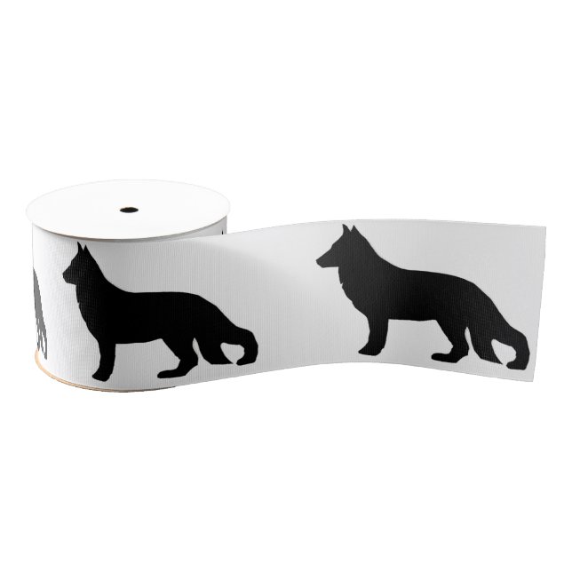 german shepherd silo black grosgrain ribbon (Spool)