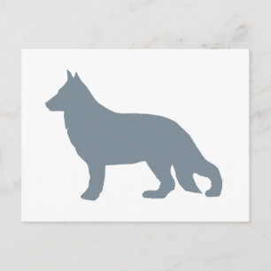 german shepherd silo blue postcard