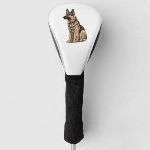 German Shepherd Sitting Golf Head Cover