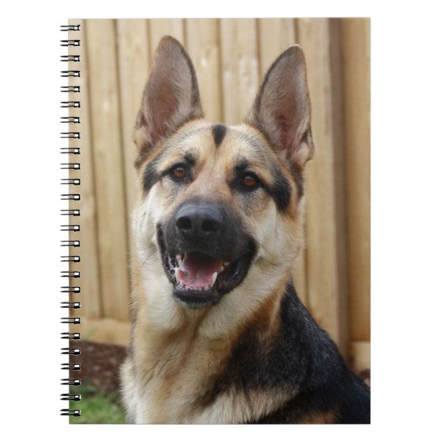 German Shepherd Sitting Spiral Notebook (Front)