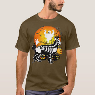 German Shepherd Skeleton Ghost Pumpkin Candy Happy T-Shirt