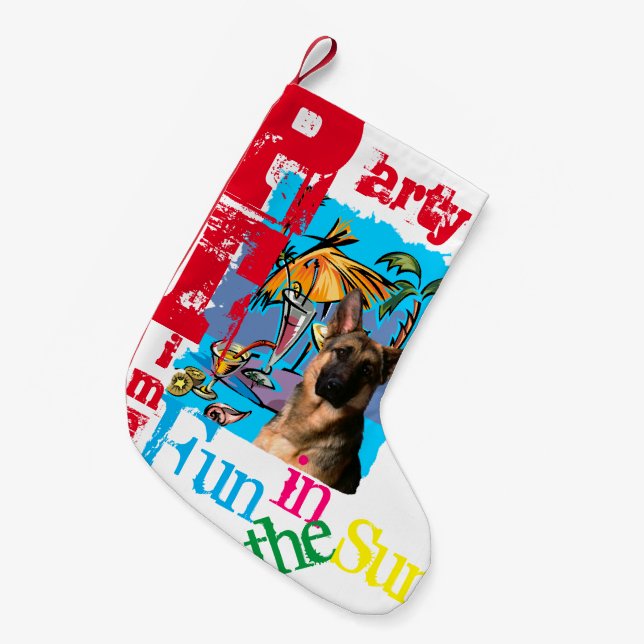 German Shepherd Small Christmas Stocking (Front (Hanging))