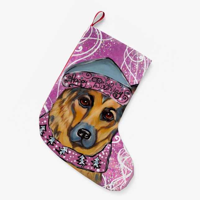 German Shepherd    Small Christmas Stocking (Front (Hanging))