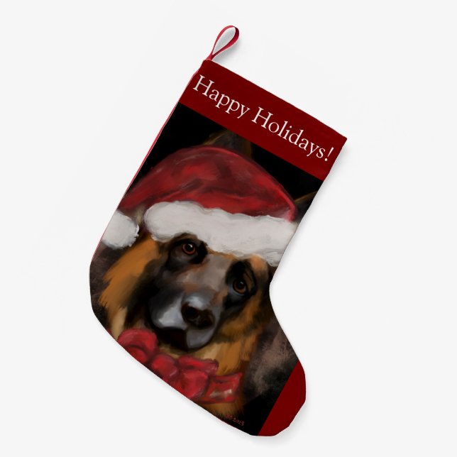 GERMAN SHEPHERD  SMALL CHRISTMAS STOCKING (Front (Hanging))
