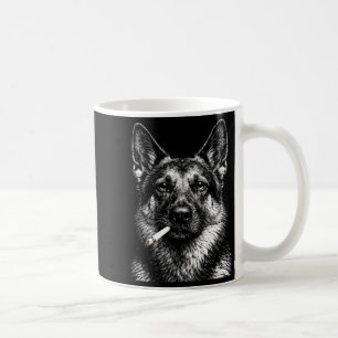 German shepherd smoking funny gangster dog meme coffee mug