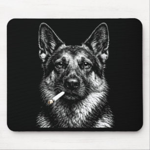German shepherd smoking funny gangster dog meme  mouse pad