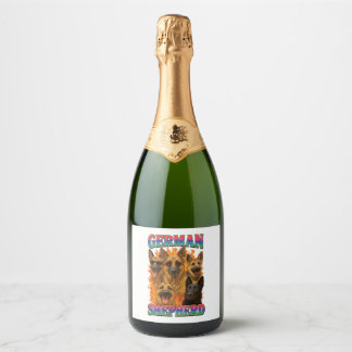 German Shepherd  Sparkling Wine Label