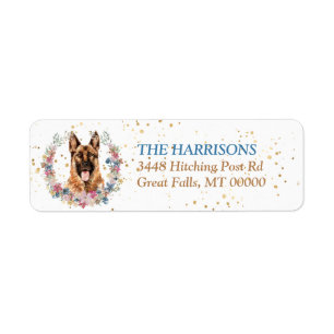 German Shepherd Spring Flowers Wreath