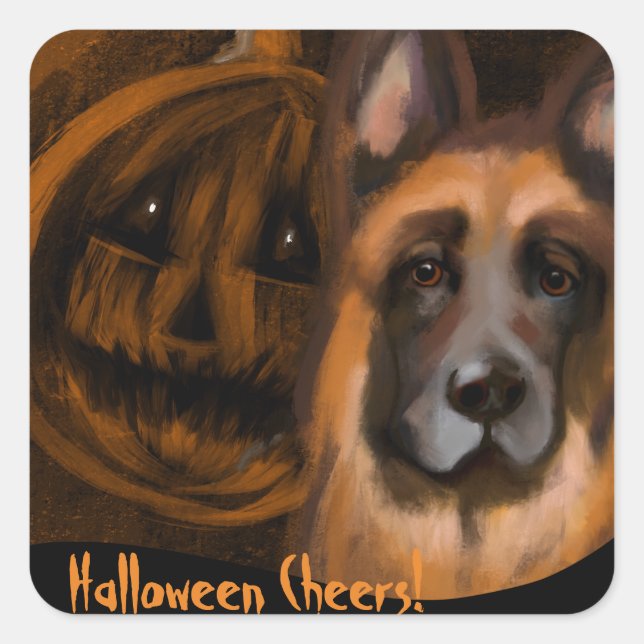 German Shepherd  Square Sticker (Front)