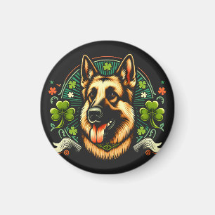 German Shepherd St Patrick's Day Shepherd Dog Gift Magnet
