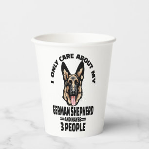 German Shepherd Stickers - I Only Care About My Ge Paper Cups