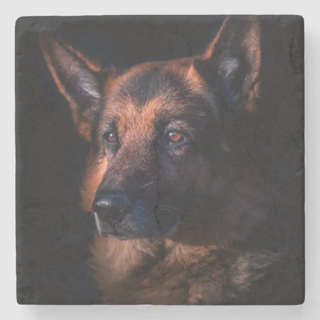 German Shepherd Stone Coaster (Front)