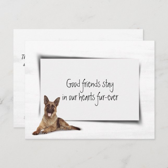 German Shepherd Sympathy Pet Loss Postcard (Front/Back)