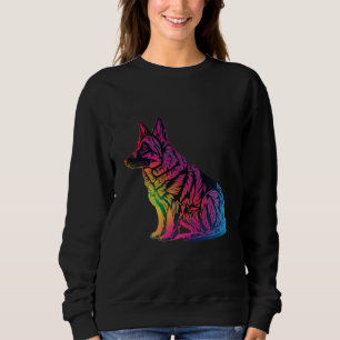 German Shepherd Synthwave 80s Retrowave Aesthetic Sweatshirt
