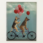 German Shepherd Tandem Planner<br><div class="desc">German Shepherd Tandem by Fabfunky. Features German Shepards on a bicycle in a whimsical,  steampunk style.  | 192034D</div>
