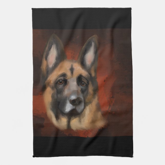 GERMAN SHEPHERD     TEA TOWEL (Vertical)