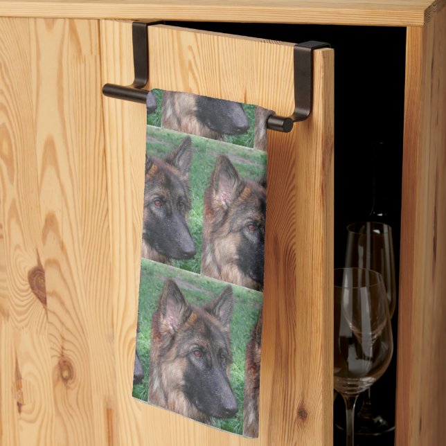 german shepherd tea towel (Thirds Fold)