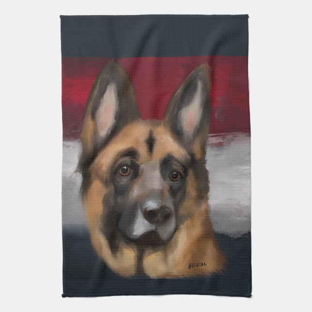 German Shepherd       Tea Towel (Vertical)