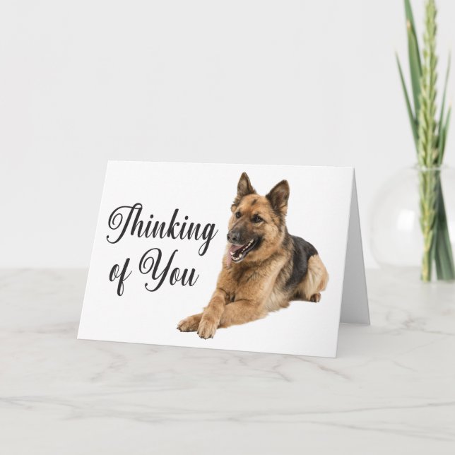 German Shepherd Thinking Of You Puppy Dog Hello Card (Front)
