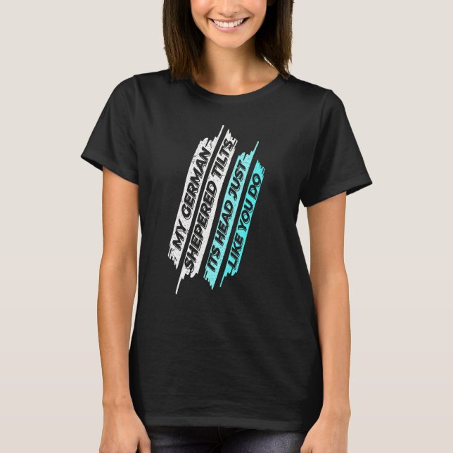 German Shepherd Tilting Head Dog T-Shirt (Front)