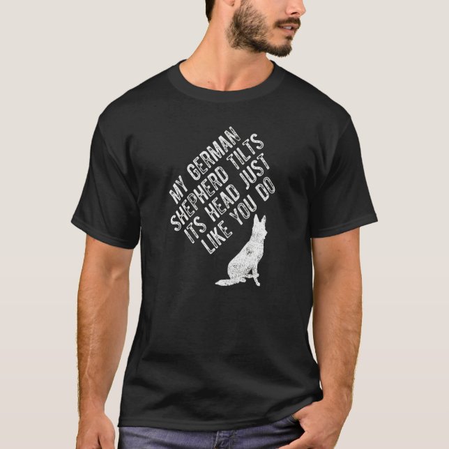 German Shepherd Tilts Head T-Shirt (Front)
