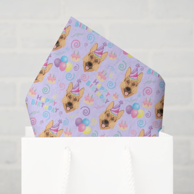 German Shepherd Tissue Paper in Purple (Gift Bag)