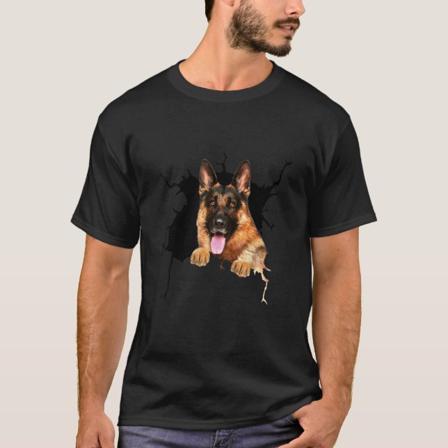 German Shepherd Torn Cloth T-Shirt (Front)